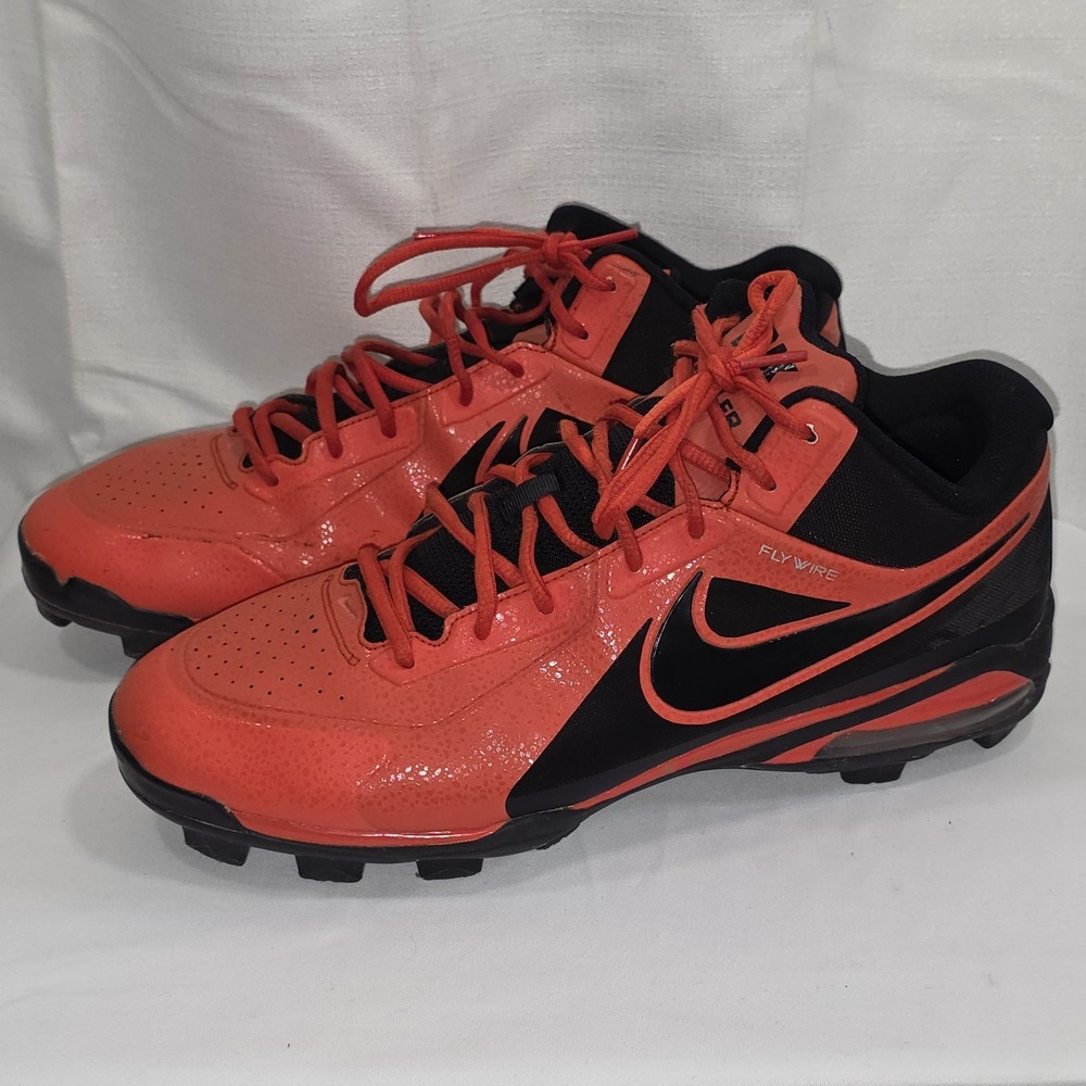 Nike ID Fly Wire Custom Cleats Womens Size 12 in Orange‎ and Black Colorway
